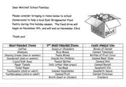 Mitchell School Food Drive